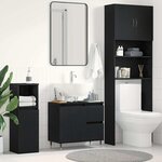 vidaXL Cabinet de salle de bain avec tiroir Chêne noir 65 x 33 x 60 cm