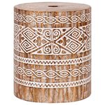 vidaXL Pied de parasol blanc lavé Ø34 x 40 cm Bois massif