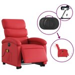 vidaXL Fauteuil inclinable de massage électrique rouge similicuir