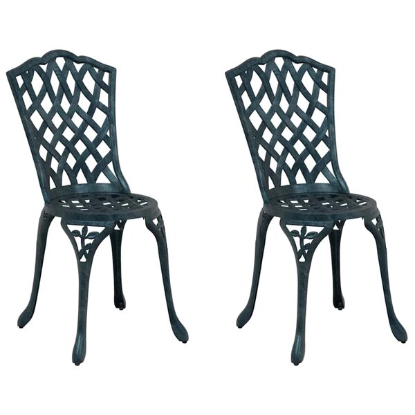 vidaXL Chaise de jardin 2 Pièces Vert 55 x 56 5 x 91cm Aluminium