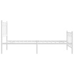 vidaXL Cadre de lit métal sans matelas et pied de lit blanc 107x203 cm