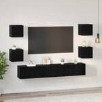 vidaXL Ensemble meuble TV 7 Pièces Chêne noir Moyen 180 x 30 x 30 cm