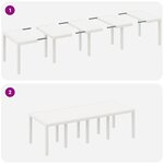 vidaXL Table de jardin pour repas Blanc 250 x 100 x 73 cm polyrotin