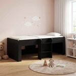 vidaXL Cadre de Lit Élevé pour Enfants 2 Pièces Chêne noir 98 5 x 200 cm