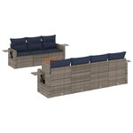vidaXL Salon de jardin 8 Pièces avec coussins gris résine tressée