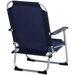 Chaise de camping pliante fauteuil de jardin pliable alu. oxford haute densité bleu marine