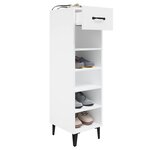vidaXL Armoire à chaussure Blanc brillant 30x35x105 cm Bois ingénierie
