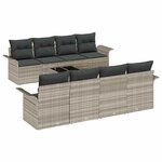 vidaXL Ensemble de canapé de jardin 9 Pièces Gris clair et gris foncé