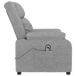 vidaXL Fauteuil inclinable électrique Gris clair Tissu