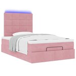 vidaXL Cadre de lit ottoman avec matelas rose 120x200 cm velours