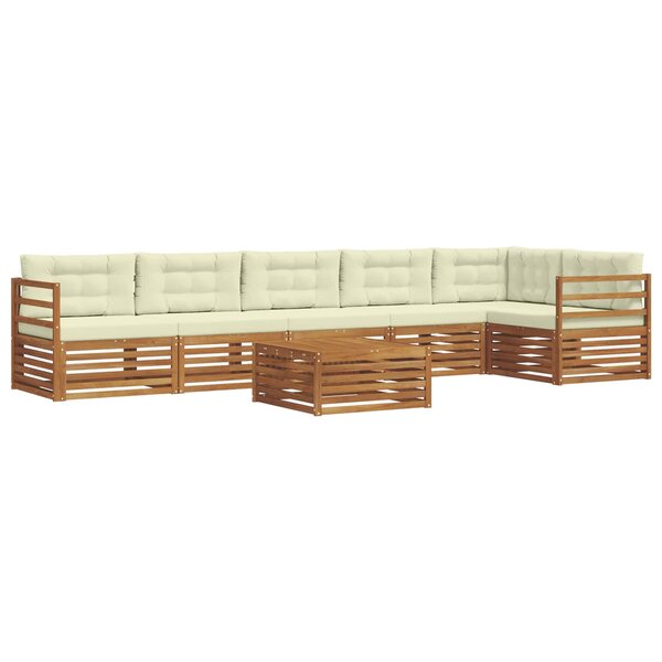 vidaXL Ensemble de canapés d'extérieur 7 pc Naturel et Crème