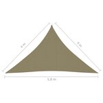 vidaXL Voile de parasol tissu oxford triangulaire 4x4x5 8 m beige