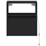 vidaXL Meuble TV mural avec lumières LED noir 41x31x45 cm