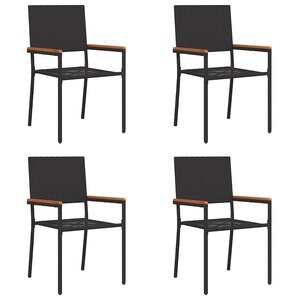 vidaXL Chaises empilables de jardin 4 Pièces Noir et Marron