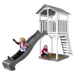 AXI Structure de jeu Beach Tower Blanc Gris avec toboggan Gris