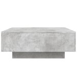 vidaXL Table basse avec lumières LED gris béton 80x80x31 cm