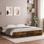 vidaXL Cadre de lit à tiroirs chêne fumé 180x200 cm bois d'ingénierie