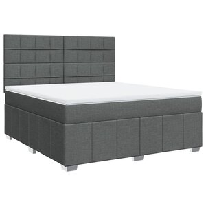 vidaXL Sommier à lattes de lit avec matelas Gris foncé 180x200cm Tissu
