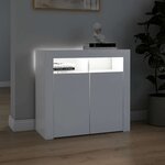 vidaXL Buffet avec lumières LED Blanc 80x35x75 cm