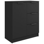vidaXL Buffets 2 Pièces Noir 60x30x70 cm Bois d'ingénierie