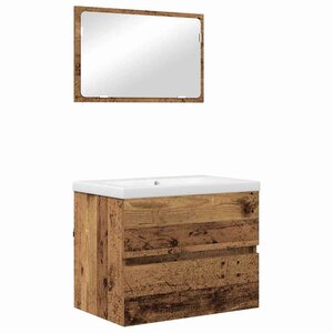 vidaXL Ensemble de mobilier de salle de bain 3 Pièces Bois Ancien