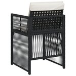 vidaXL Chaises de jardin lot de 4 avec coussins noir résine tressée