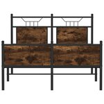 vidaXL Cadre de lit sans matelas chêne fumé 120x200 cm bois ingénierie