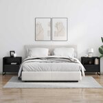 vidaXL Table de chevet avec tiroir 2 Pièces Chêne noir 50 x 39 5 x 50 cm