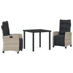 vidaXL Ensemble de salle à manger pour jardin 3 Pièces Gris clair