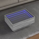 vidaXL Table basse avec LED sonoma gris 70x50x30 cm bois d'ingénierie