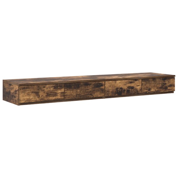 vidaXL Tiroirs de lit Chêne Fumé 140x36 5x16 5 cm Bois d'ingénierie