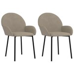 vidaXL Chaises à manger lot de 2 Gris clair Velours