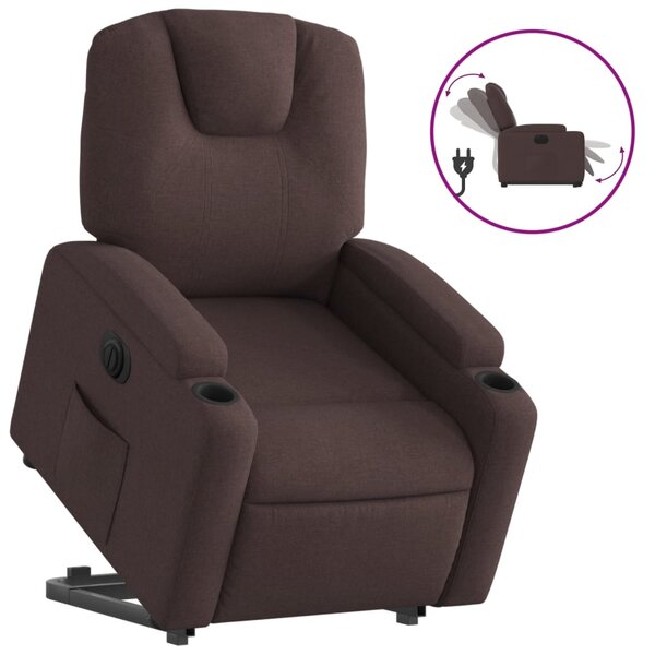 vidaXL Fauteuil inclinable électrique marron foncé tissu