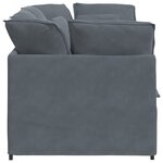 vidaXL Canapé modulaire avec coussins en velours gris foncé