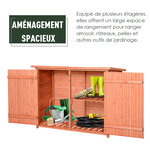 Armoire de jardin sur pied double porte étagère et toit bitumé relevable dim. 128L x 50l x 90H cm bois sapin pré-huilé