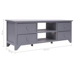 Vidaxl meuble tv gris 115x30x40 cm bois de paulownia