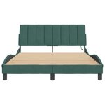 vidaXL Cadre de lit avec LED sans matelas Hanko vert foncé 120x200cm velours