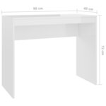vidaXL Bureau Blanc brillant 90x40x72 cm Bois d'ingénierie