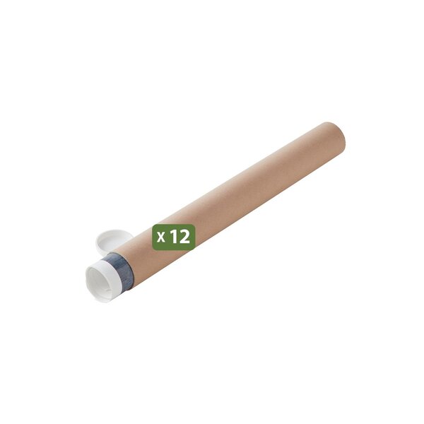 Pack and Move - Lot 12 tubes pour expédition et emballage - ø0.6x50cm - Pour affiche et poster - Avec capuchon