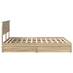 vidaXL Lit de Rangement Chêne Sonoma 140 x 200 cm Bois d'ingénierie