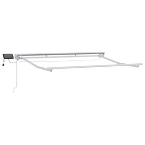 vidaXL Cadre de store manuel avec LEDs Blanc 3 x 2 5 m Aluminium