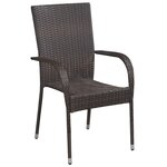 Vidaxl ensemble de salle à manger de jardin 3 pièces marron