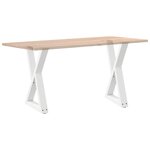 vidaXL Pieds de table à manger 2 pièces Blanc 50 x (72-73 3) cm Acier