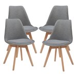 Lot de 4 chaises de salle à manger 82 x 49 x 54 cm moderne design robuste bouclé gris 03_0009823