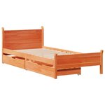 vidaXL Cadre de lit sans matelas cire marron 90x200 cm bois pin massif