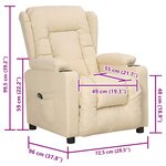 vidaXL Fauteuil Crème Tissu