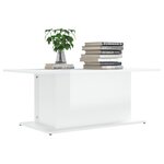 vidaXL Table basse blanc brillant 102x55 5x40 cm bois d'ingénierie
