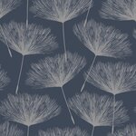 DUTCH WALLCOVERINGS Papier peint Fleur Bleu marine et gris