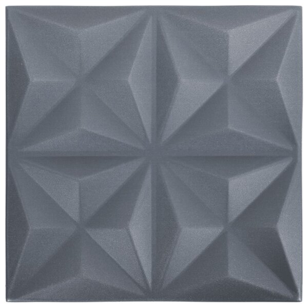vidaXL Panneaux muraux 3D 48 Pièces 50x50 cm gris origami 12 m²