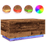 vidaXL Table basse avec lumières LED vieux bois 90x50x40 cm